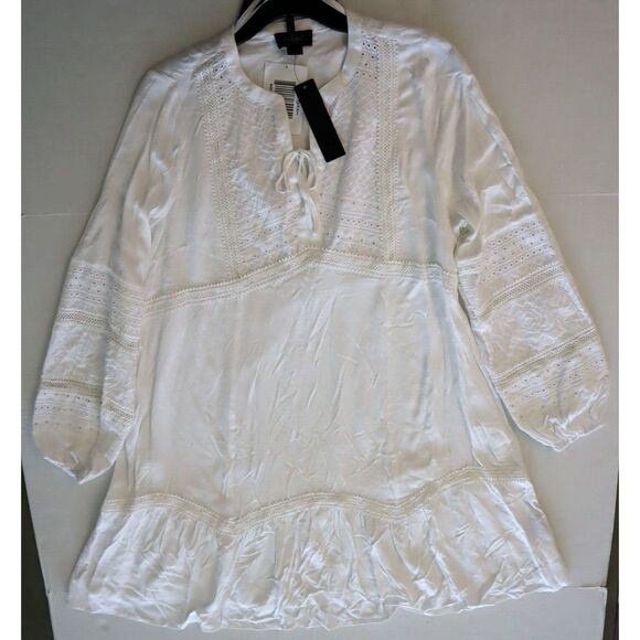 Belldini BW220020 Women's Sz Large White Boho Lace A-Line Silhouette Dress - Picture 11 of 11